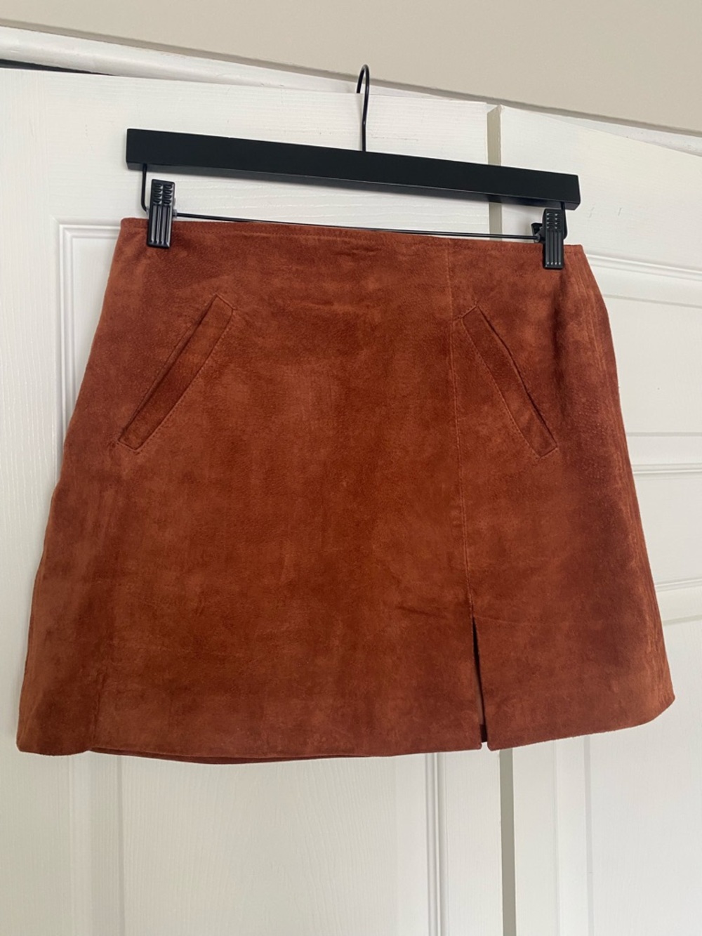 Blank NYC Rust Suede Mini Skirt with Front Slit